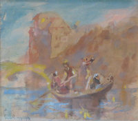 Venetian scene with gondola