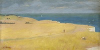 Cliffs near Dover with couples walking