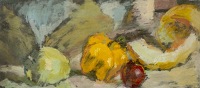 Still life with onion and peppers