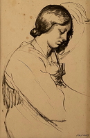 Brush study of girl