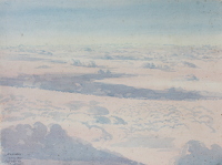 Looking down from plane over Atlantic