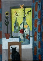 Cat and Flowers, late 1950's