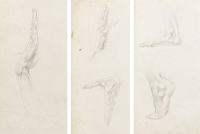 Unbound sketchbook with Studies for...