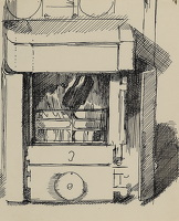Woodburner, circa 1940