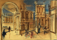 Tourists and running  children at...