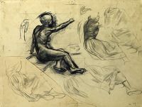 Study of a model (clothed and nude)