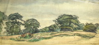Landscape with trees and viaduct