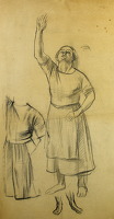 The artists wife picking apples