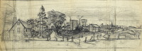 Buildings on the edge of an airfield
