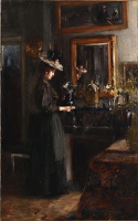 Woman arranging flowers (Julie...