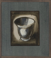 Study of a crucible on a white and...