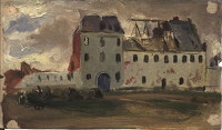 Shell damaged buildings Northern France