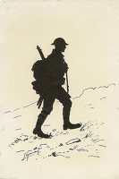 Silhouette of a Tommy in marching...