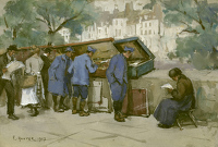 French soldiers and Bouquinistes...