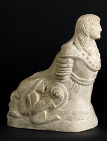 Figurehead head with dolphins and...