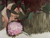 Studio portrait with  a pink...