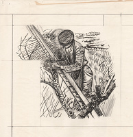 Man on a pruning ladder