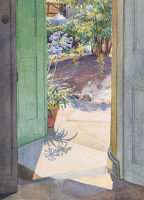 Summer Doorway with African Lilies