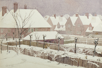 Suburban Back Gardens in Snow