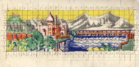 India - study of a temple near a...