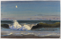 Breaking waves in the moonlight