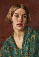 Study of a Young Girl in a Green...