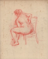Seated nude (recto); au toilette...