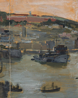 Royal naval vessels in harbour