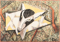 Billy Goats Grazing in Woodland