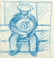 Unidentified sitting gardener...