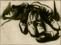 Discarded shoes, circa 1925
