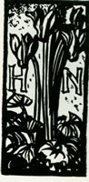 Ex libris design for a book plate - HN