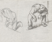 Studies of a Kneeling and Seated Man