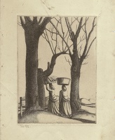 Two Italian Peasants carrying Baskets