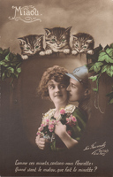 French postcard - 'Miao' Comme les...