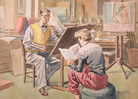 Riley in his studio