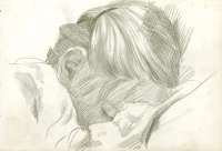 Girl sleeping, head and shoulders