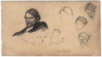 Sheet of portrait studies of Sir...