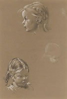 Sheet with two portraits of Christine