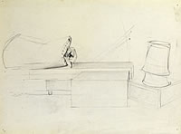 Study of an interior with folded...