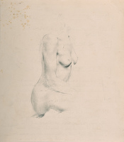 Half length seated nude, profile view