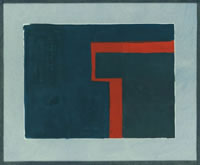 Red on blue, circa 1960