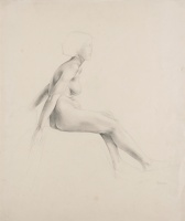 Seated nude, profile view, circa 1930