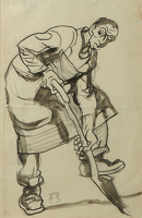 Sketch of a Man Digging 
