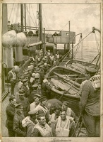 The sinking of the transport ship...