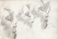 Page from a sketch book:  profile...