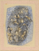 Carol singers in the snow - original...