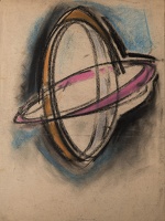 Interconnected circles in pink and...
