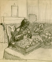 Peeling pears at The Cedars