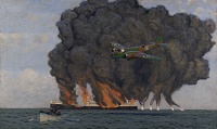 Bristol Blenheim setting fire to...